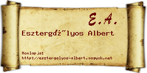 Esztergályos Albert névjegykártya