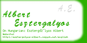 albert esztergalyos business card